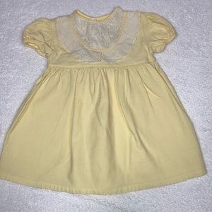 50’s Nannette vintage yellow lace dress/frock 2t